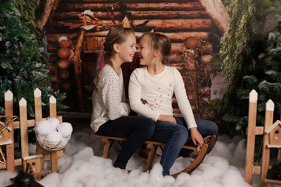 Kinder Weihnachtsfotos im Fotostudio München